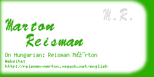 marton reisman business card